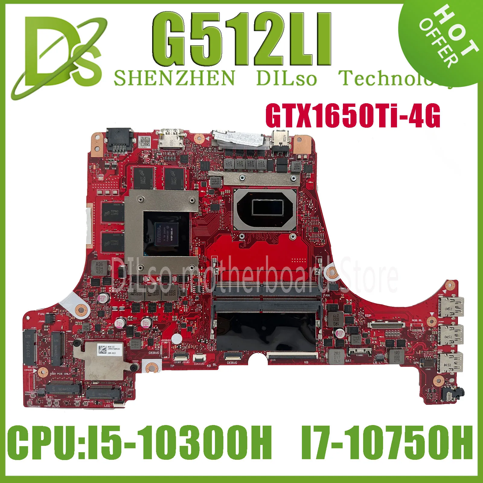 

KEFU G512LI MAINboard For ASUS ROG Strix G15 G512 G512LU G512LH G712LI Laptop Motherboard W/I5-10300H I7-10750H GTX1650TI-4G