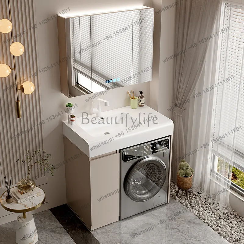 New cream wind balcony laundry cabinet wash basin toilet washstand bathroom cabinet