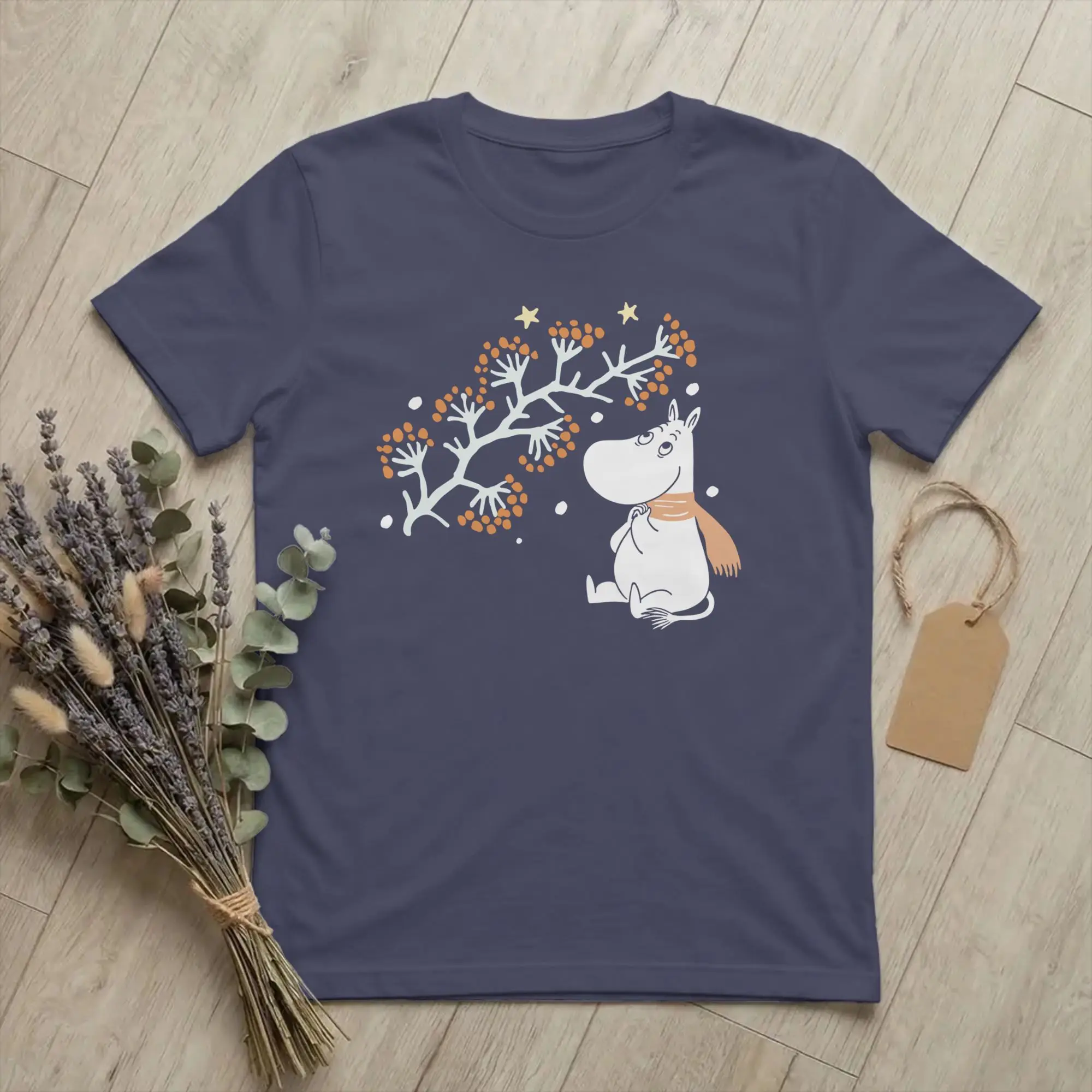 Moomings Moomintroll Moomin's First Snow Autumn T Shirts Men Women's Cotton Funny T-Shirts O Neck Tees Short Sleeve Clothes 6XL