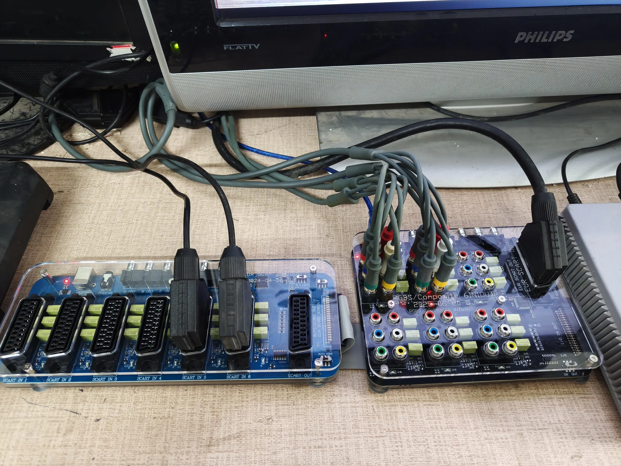 

Автоматический распределитель RGBS 6 в 1 с USB-кабелем для устройств с RGBS и композитным видеовыходом