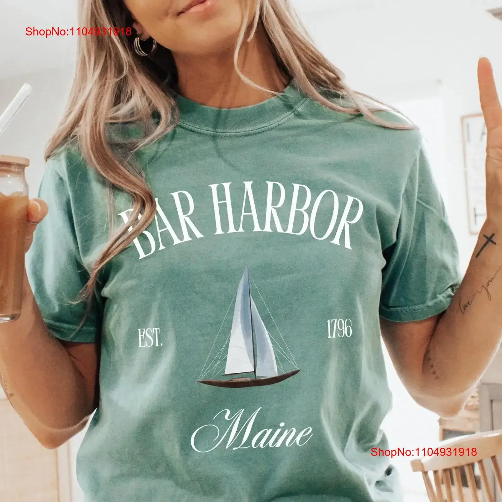

Bar Harbor Maine SweaT T Shirt Vacation Oversized Crewneck Acadia vintage Washed graphic Stylish Stretched fashion Soft Unisex