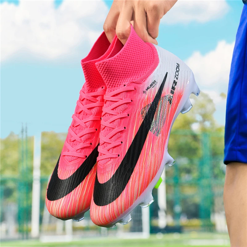

High Quality Fashion Men's Football Sneakers Unisex Breathable Professional Soccer Boots Men Grass Long Spikes Futsal Cleats Men