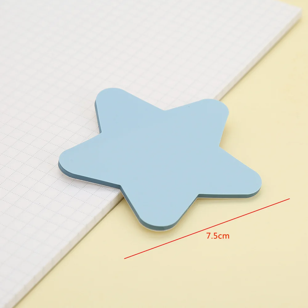 50sheets Translucent Colorful Five-Pointed Star Sticky Note N Times Memo Pad Sticky Notes Pads Stickers Planner Notepad Supplies