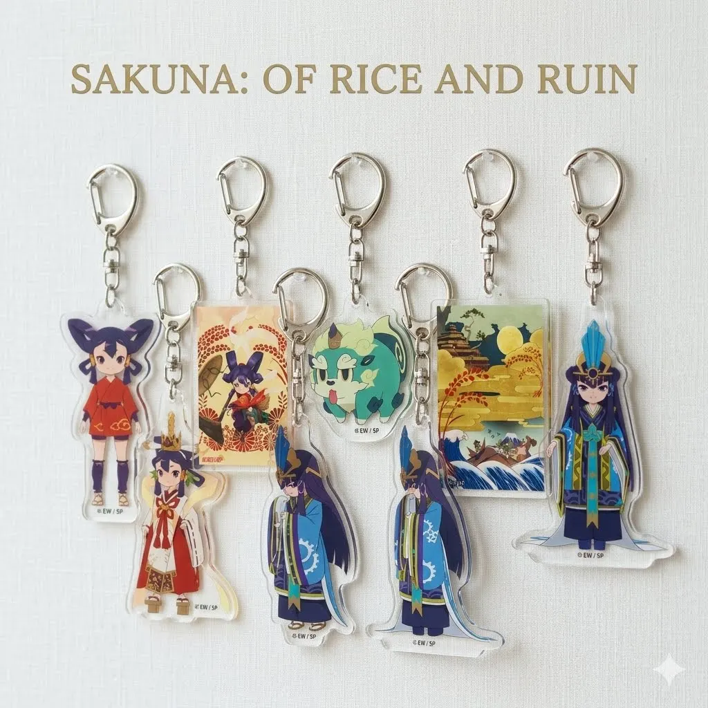Sakuna Of Rice and Ruin SOR Sakuna Kokorowa Tama 6cm Acrylic Keychain Chibi Harvest Style Bag Charm Limited Edition Fans Gift