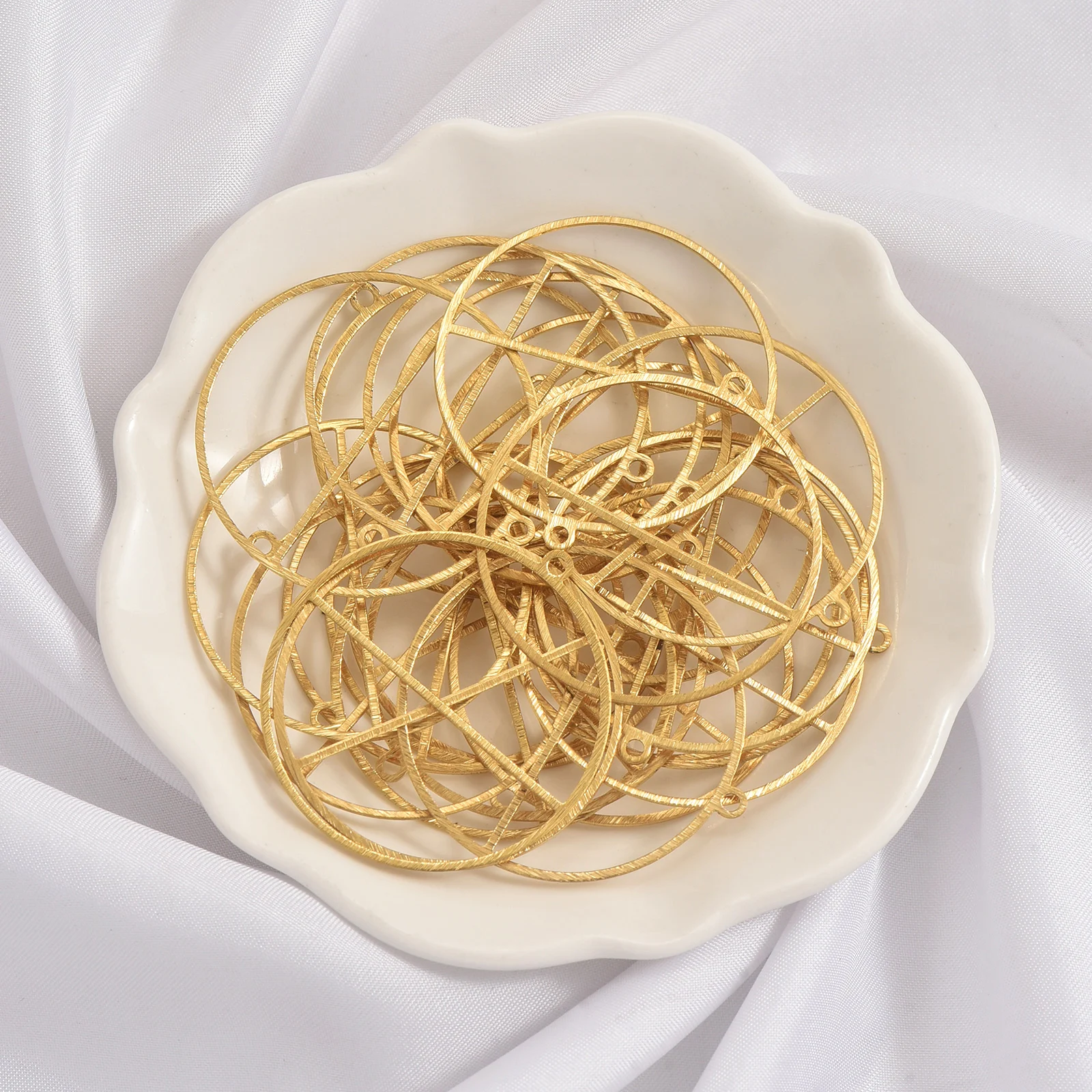 10pcs Geometric Shape Pendants, Designed with a Circular Frame, Are Ideal for Crafting Bracelets, and Necklace Accessories