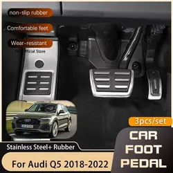 Stainless Steel Car Foot Pedals For Audi Q5 80A 2018 2019 2020 2021 2022 Fuel Brake Footrest Pedal Cover Pads Auto Accessories