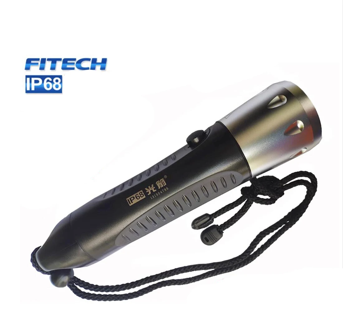 Imagem -03 - Fitech-usb Profissional c Lanterna de Mergulho Recarregável 1000 Lumens 10w Led Tocha Impermeável Built-in 3x18650 Bateria f8