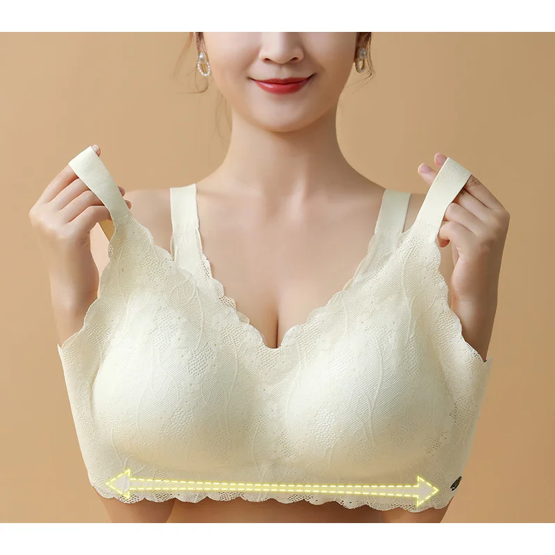 Traceless Latex Underwear Women's Gathered Pressure Relief Vest Type No Underwire  Backless Bra