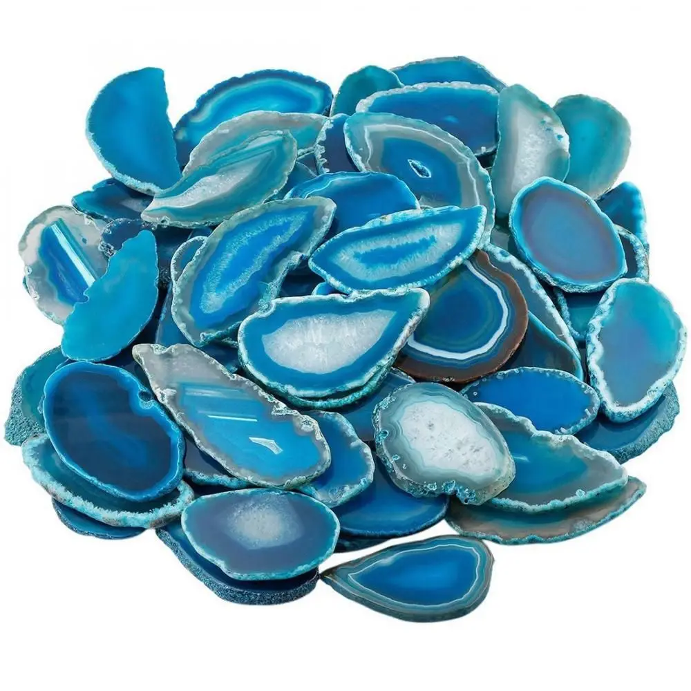 Natural Agate Geode Reiki Stone Brazil Healing DIY Quartz Pendant Jewelry Accessories Home Decoration