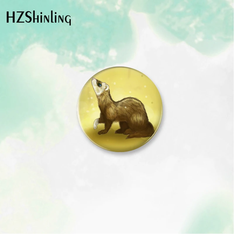 2023 New Cartoon Animal Ferrets Button Badge Brooch For Clothes Backpack Decoration Pin Jewelry