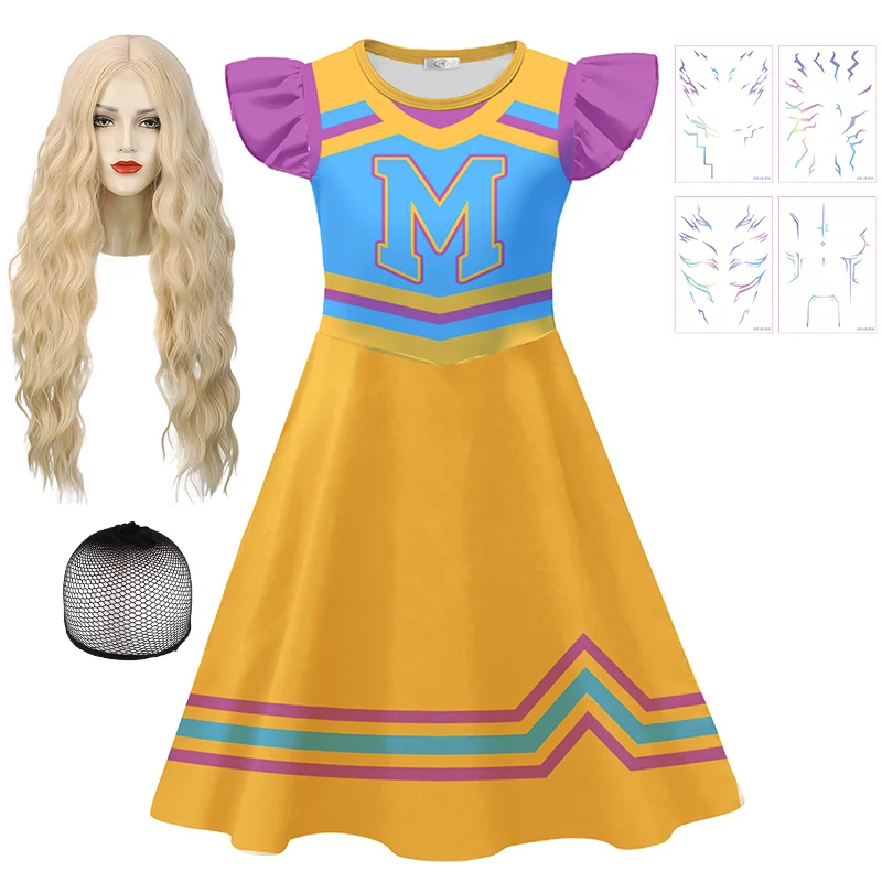 

Hot Sall Zombie Kids Clothes Carnival Children's Halloween Cosplay Addison Masquerade Performance Costumes Cheer Girls Dress