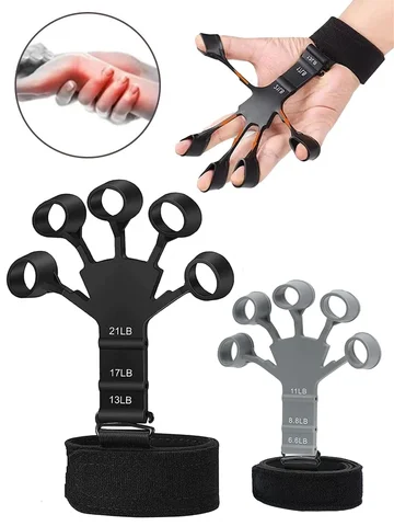 Finger Strengthener with 6 Resistant Level Grip Strength Trainer Finger Exerciser Hand Strengthener Flexion Extension Wrist