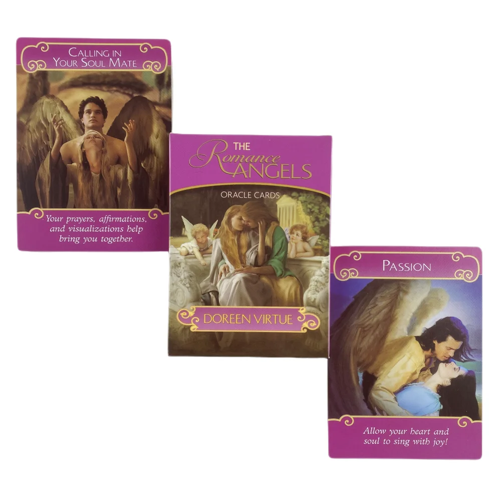 The Romance Angels Oracle Cards A 44 Tarot English Or Spanish Divination Edition Deck Borad Games