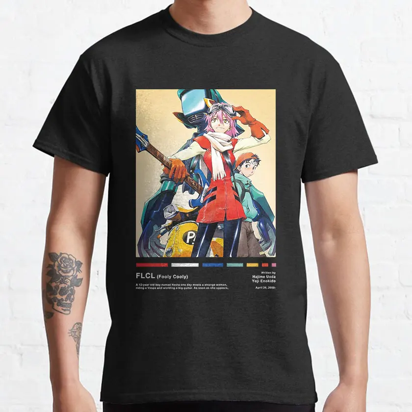 FLCL Haruko Alternative Cartoon bass Japanese Manga Fooly Cooly FLCL Japan music Anime T shirt for men plus size clothing