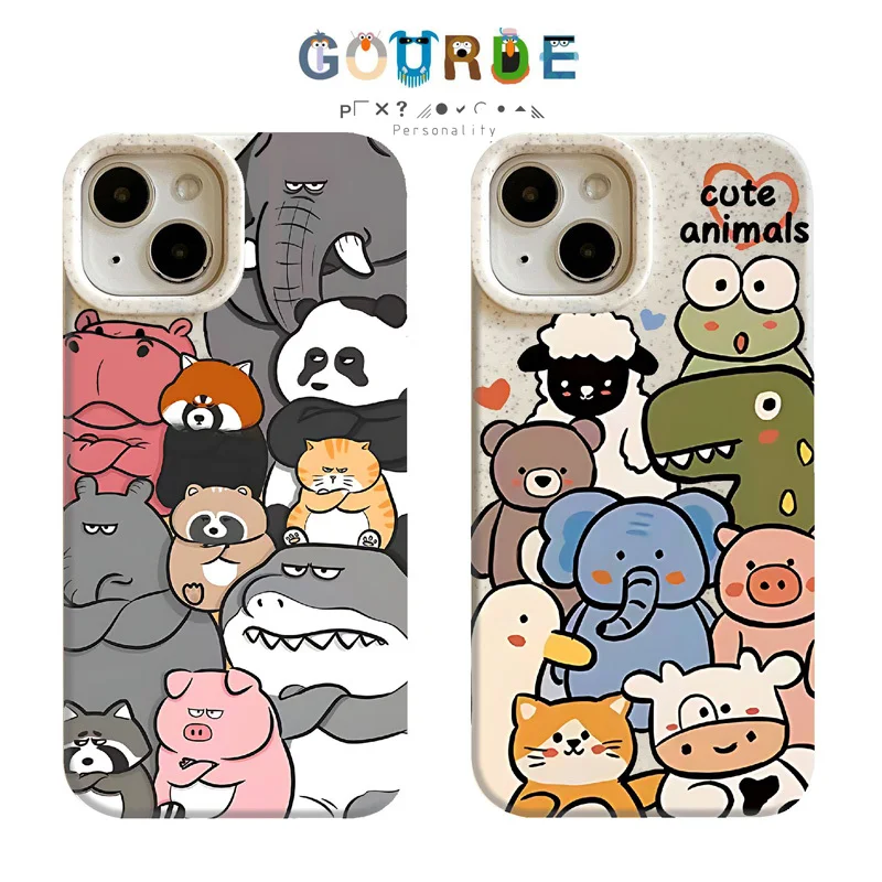 Gourde Funny Cute Casing Cartoon Pattern Case for Iphone 16 15 14 12 13 11 Pro Max IP 7 8 Plus Iphon X XS XR Xs Max