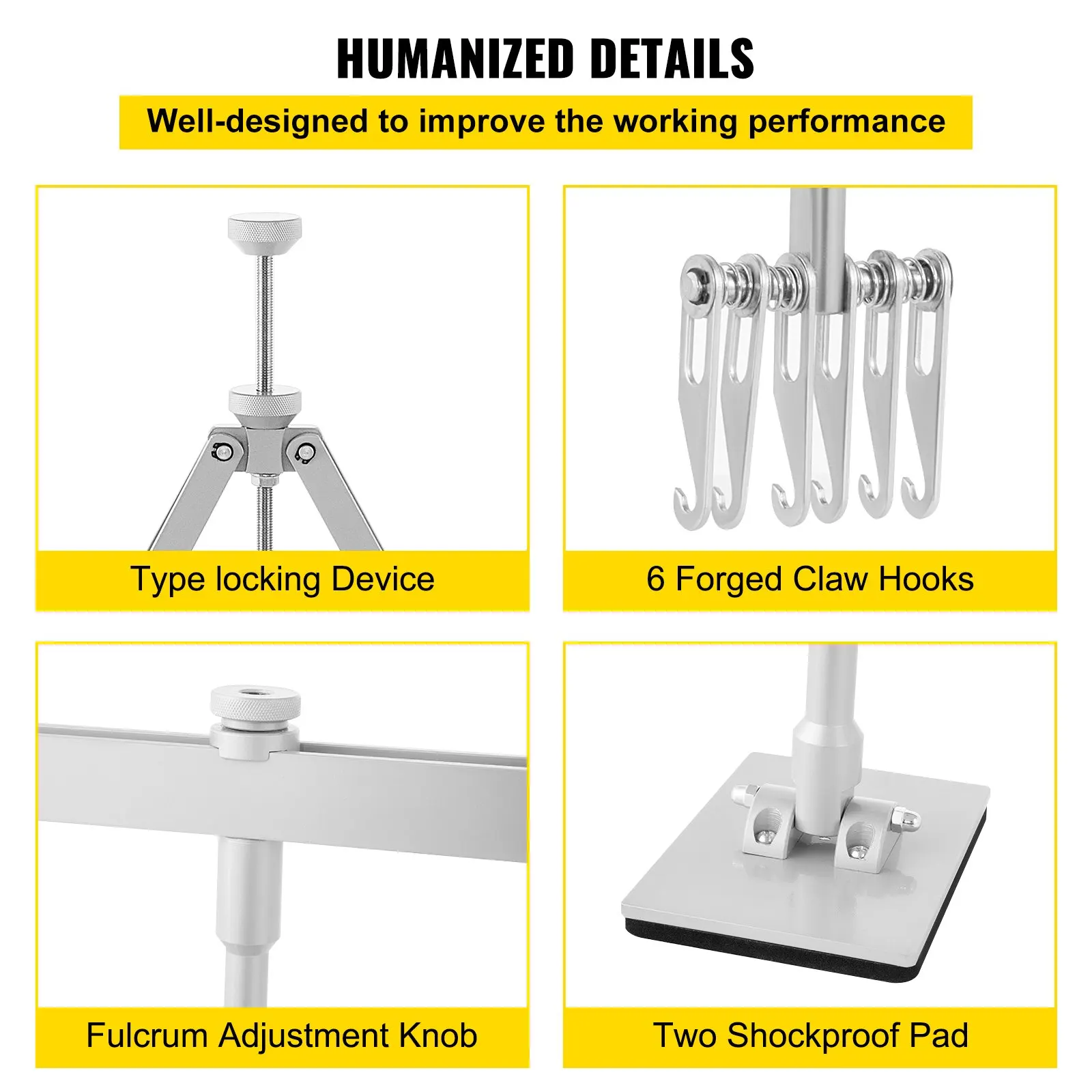 Dent Pull Lever Bar Kit Fit For Both Aluminum and Steel Dent Pulling (750MM)