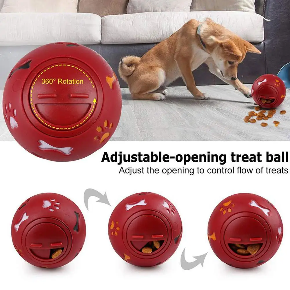 Funny Dogs Toys Chew Rubber Leaky Food Puzzle Ball Ball Adjustable Switch Train Dental Interactive Leakage Food Pet Teeth D W6Y0