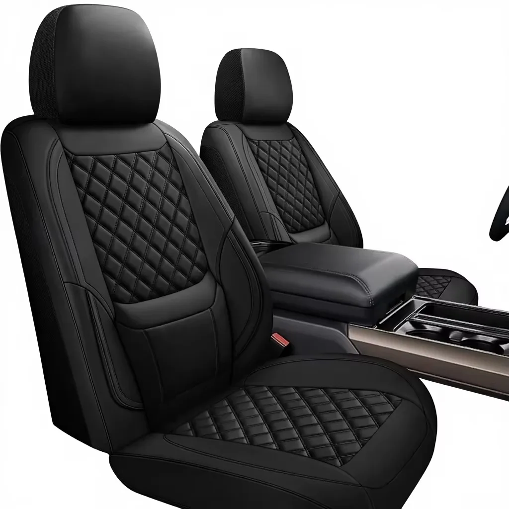 

Hot-selling Wholesale Universal Faux Leather Front and Back Business Style Full Set 4-Piece Four Seasons Car Seat Covers
