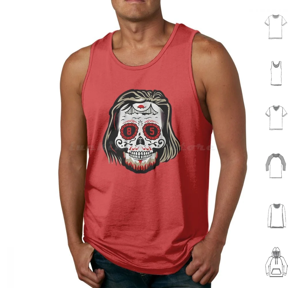 George Kittle Sugar Skull Tank Tops Print Cotton Football Kittle San Francisco George 49ers George Kittle Sports Niners