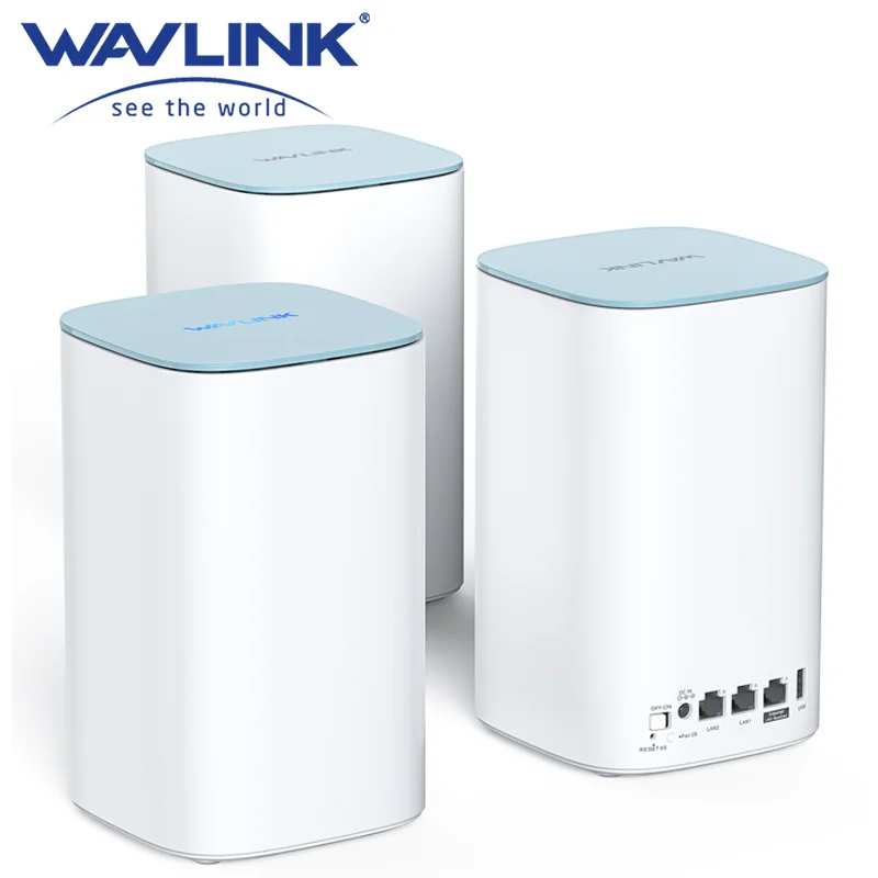 WAVLINK AX3000 WiFi6 Mesh System Dual-Band Whole Home VPN Router/Extender Covers up to 4800 Sq.Ft 5x5dBi Antennas Beamforming