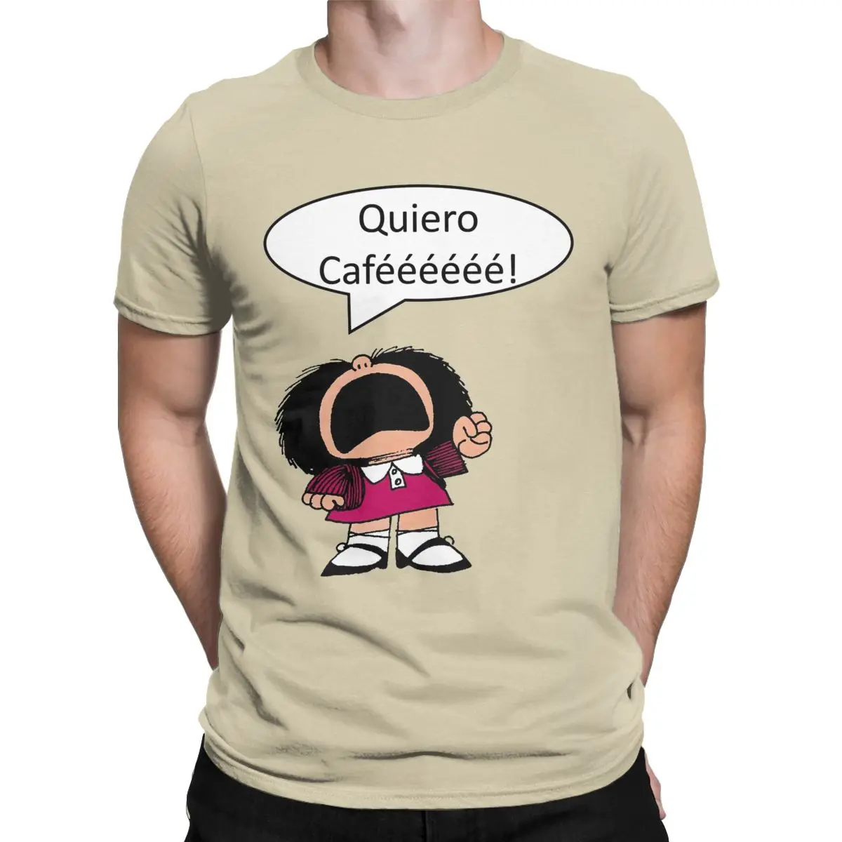 Mafalda Coffee T Shirts Men's Cotton Leisure T-Shirts O Neck Tee Shirt Short Sleeve Tops Printed