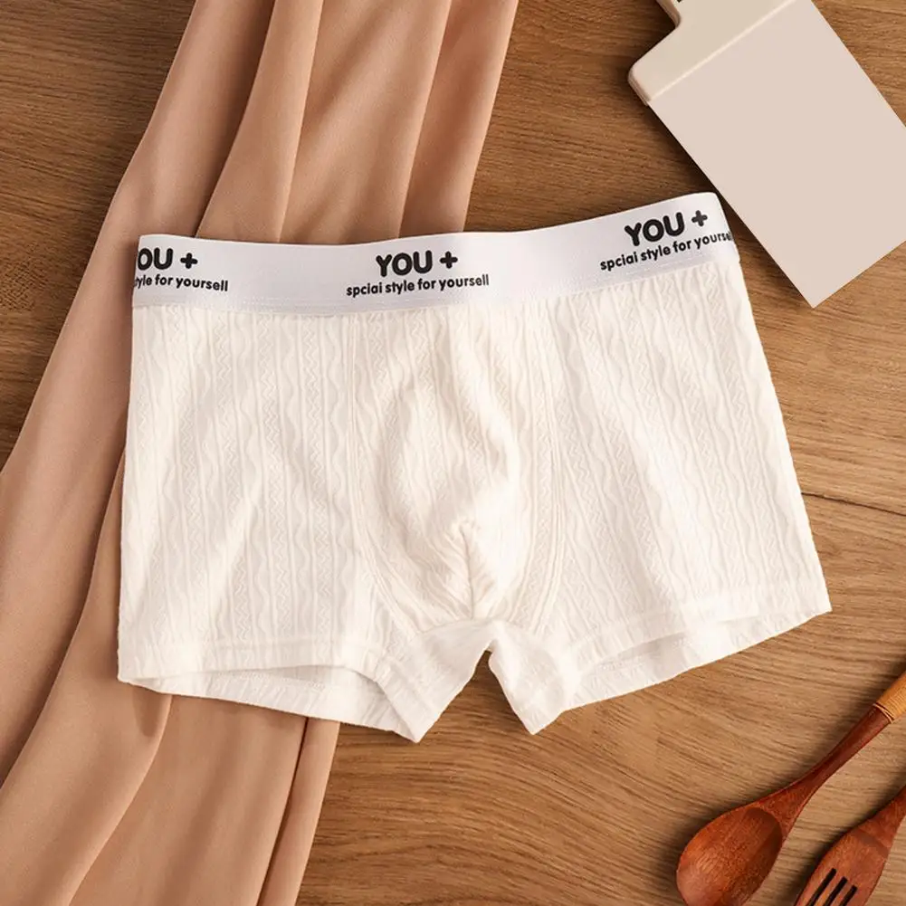 Delicate Wiring Men Boxers Men's Breathable Boxer Underwear Elastic Mid-waist Comfortable Shorts Letter Print for Daily for Men