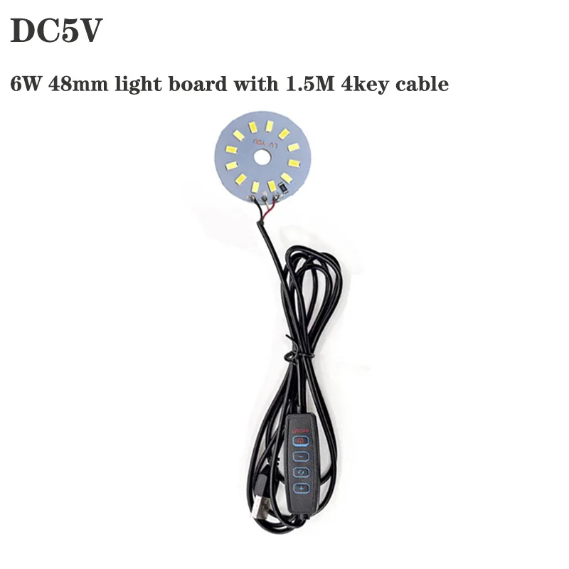 1pcs 3colors Input 5V USB Dimmable LED 5730 SMD 3W 6W 10W  Light Board Light Source with  4keys 1.5m Cable Controller