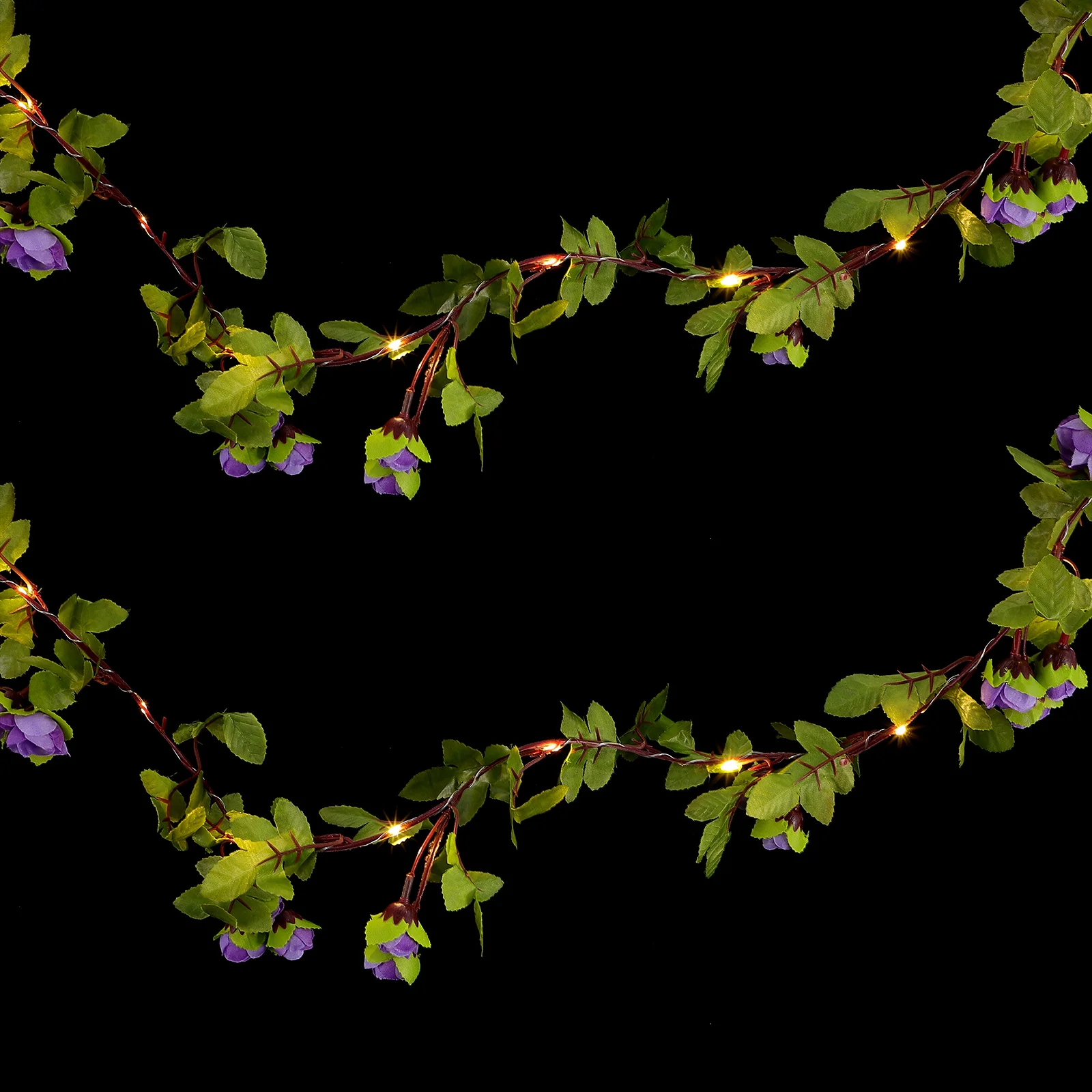 

2.2m Artificial Flower Vine Light String Simulated Fake Foliage LED Decorative Light Warm Indoor Fairy Lamp for Home Wedding