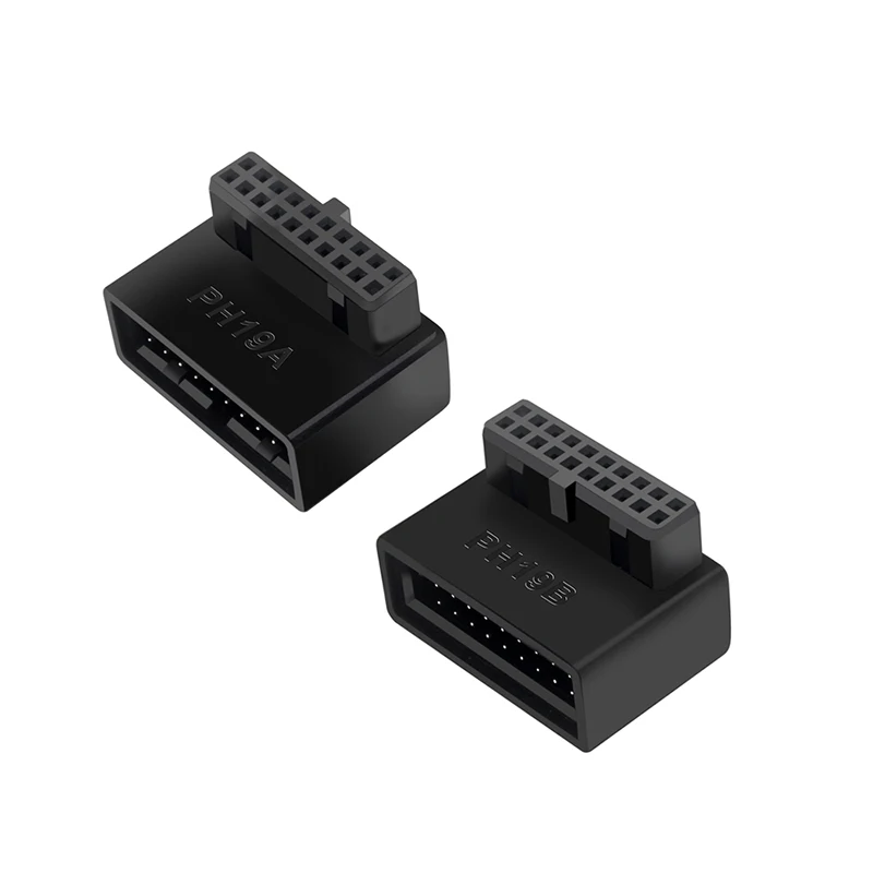 Adaptateur d'extension de carte mère d'ordinateur de bureau, prise USB 3.0, 19 broches, 20 broches, 90 encoche résistante, tête de convertisseur, connecteur