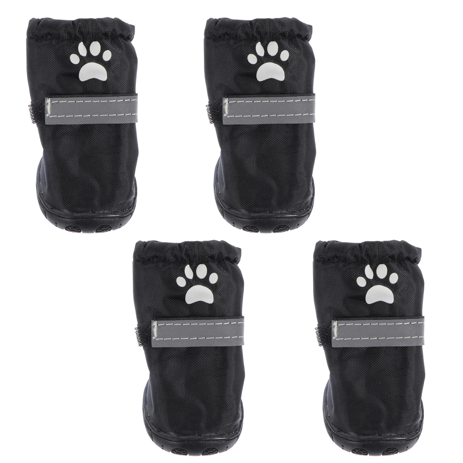 

4 Pcs Waterproof Dog Shoes Reflective Non Slip Rain Boots Pet Outdoor Shoes Adjustable Tightness Practical Gift
