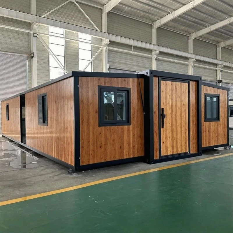 Contenedor de casa expandible, 40 pies, 20 pies, casa pequeña prefabricada, estructura de acero, almacenamiento de almacén móvil de acero ligero prefabricado