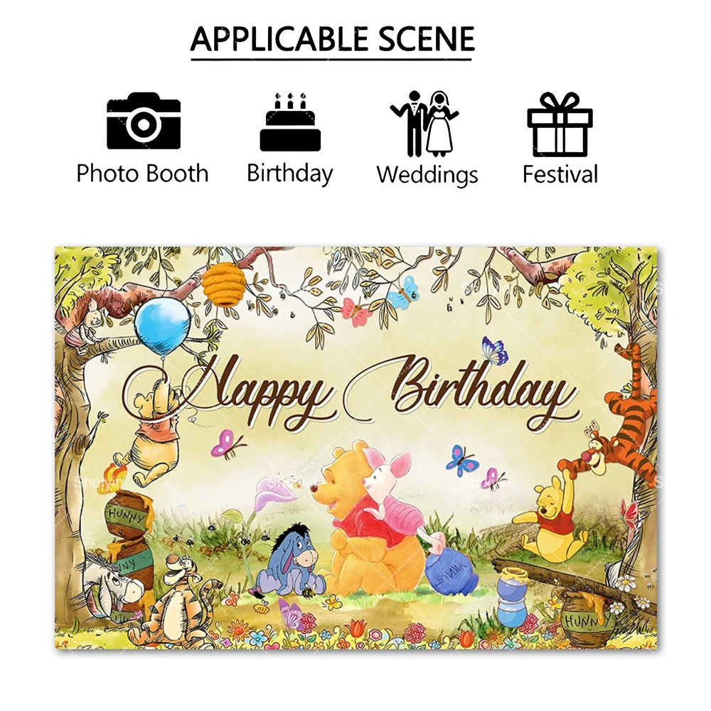 Winnie The Pooh Hintergrund Tigger Kindergeburtstag Party Dekore Willkommen Baby Neugeborene Babyparty Fotografie Hintergrund Fotobanner
