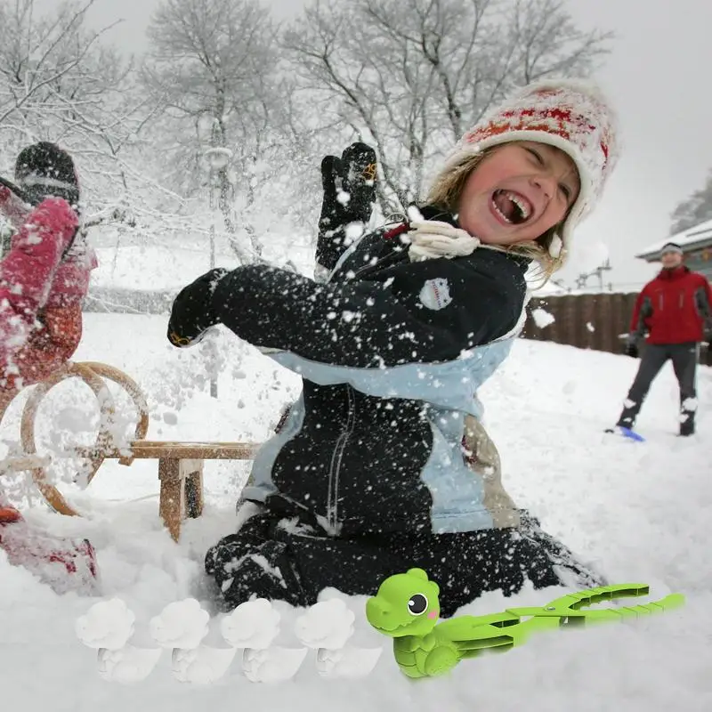 Molde de bola de nieve para Hacer bolas de nieve, Mango antideslizante, Clip, forma de dinosaurio, suministros portátiles de invierno, juguetes de nieve ligeros para