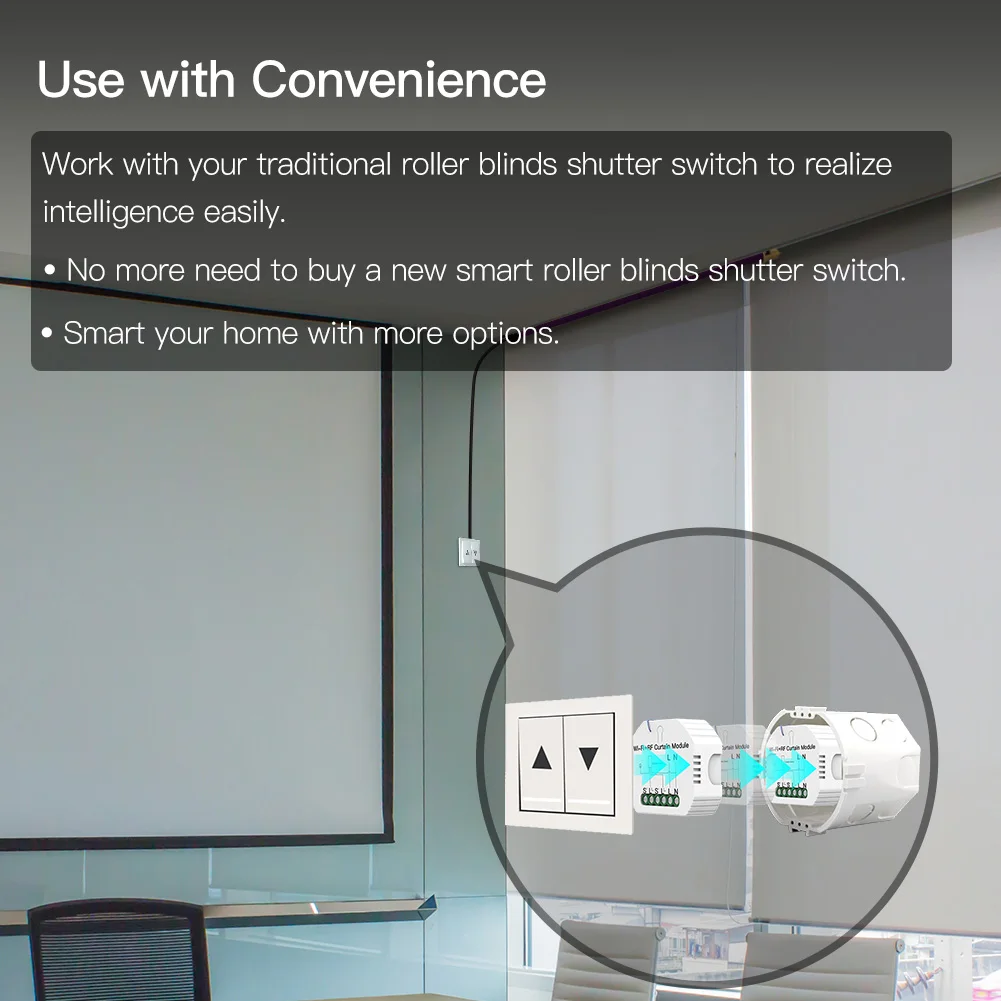Interruptor de persianas con WiFi RF433, control remoto para persiana enrollable eléctrica, protector solar, Tuya, Smart Life, Google Home, Alexa,