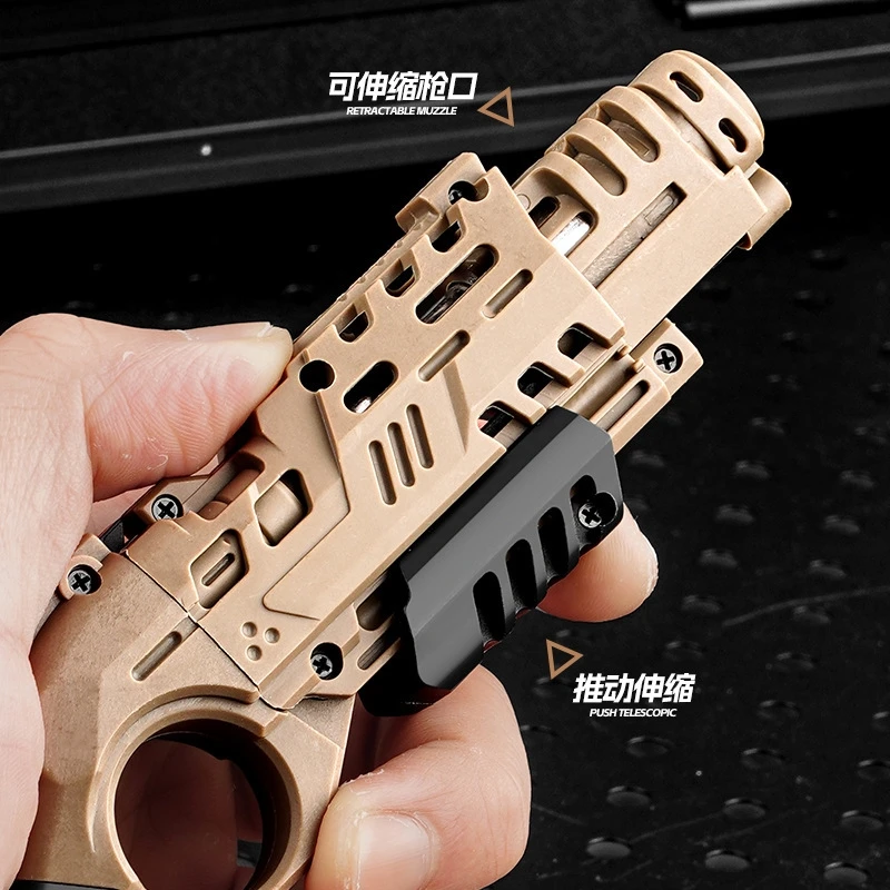 Mini-Pistole, Spielzeugpistole mit automatischer Auswurfschale, Ein-Tasten-Start, taktisches Spielen, Stressabbau, Spiele im Freien für Erwachsene