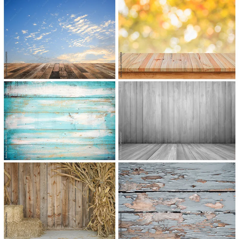 

SHENGYONGBAO Art Fabric Photography Backdrops Landscape Planks Photo Studio Background Props HJK-02