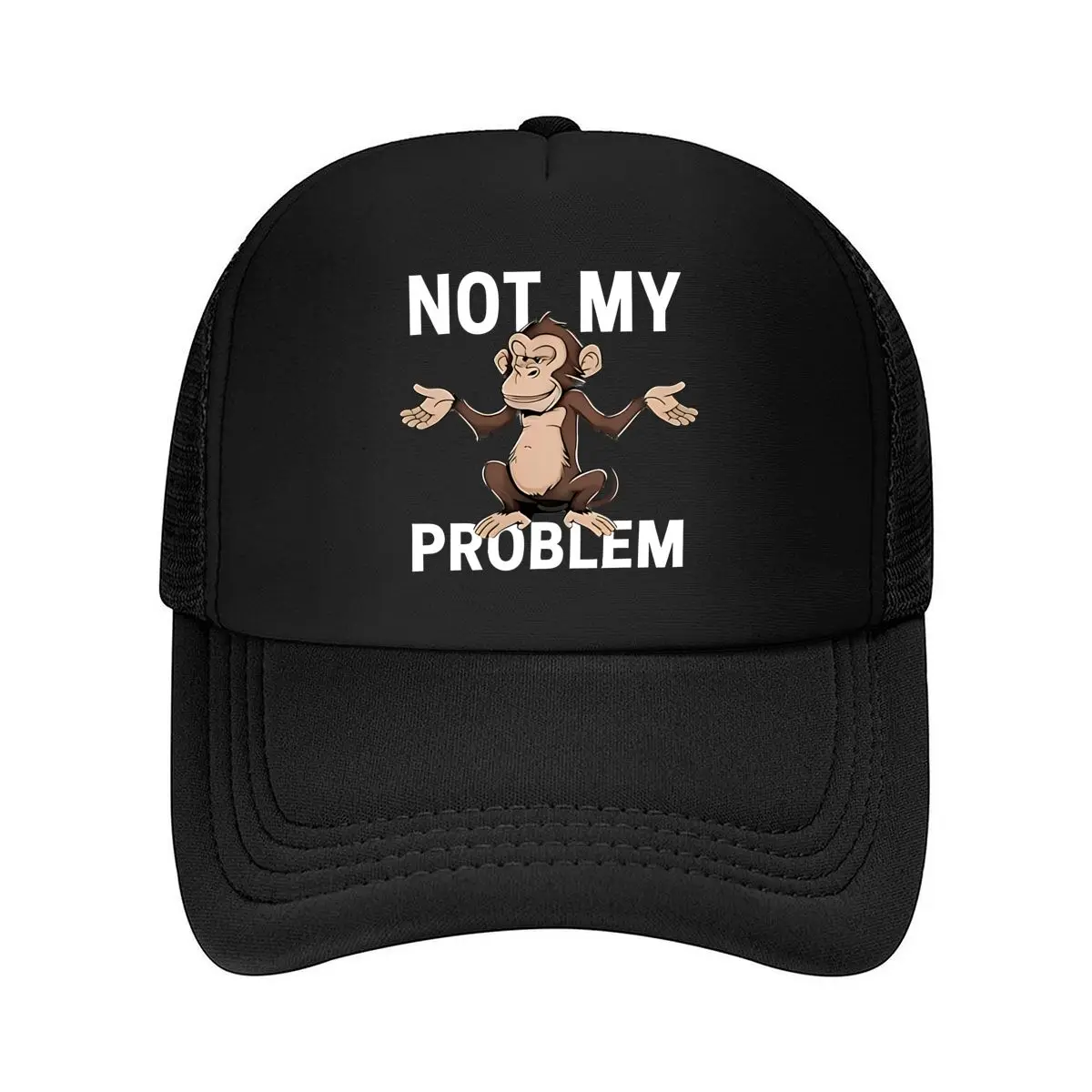 Vintage Baseball Cap Monkey NOT MY PROBLEM 2D Print 2026 Mesh Baseball Cap Dad Hat Hip Hop Snapback Cap