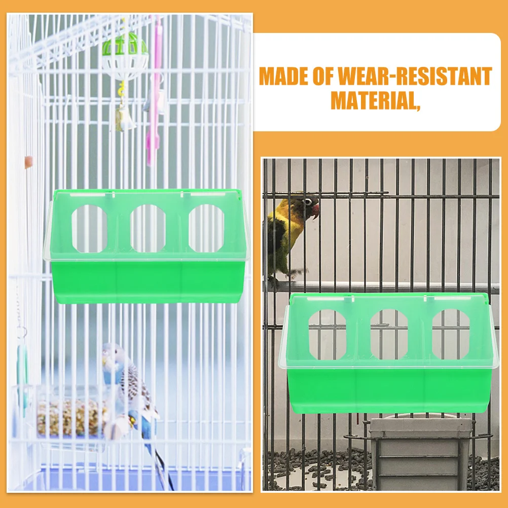 

2pcs Pigeon Food Box Bird Cage Feeder Buckle Design Plastic Feeding Cup For Parrot Cockatiel Hanging Bird Food Container Pet