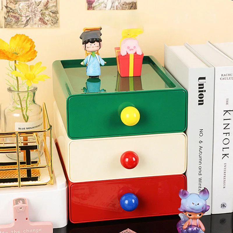 Colorful Plastic Drawer Type Closet Dustproof Desktop Storage Box Space Saving Makeup Stationery Organizer Sundries Holder Home