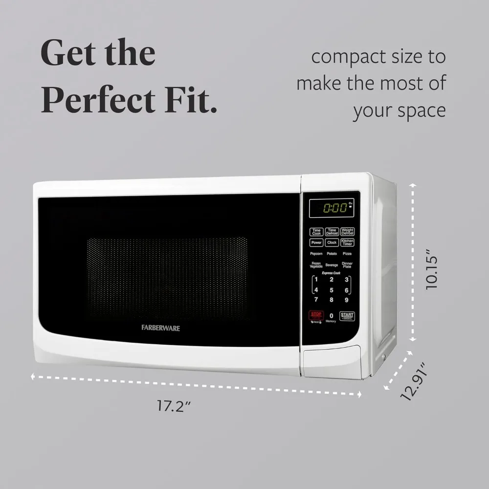 ميكروويف كونترتوب 700 وات، مكعب. قدم. - مع إضاءة LED وقفل أمان للأطفال - داخلي رمادي سهل التنظيف، أبيض قديم