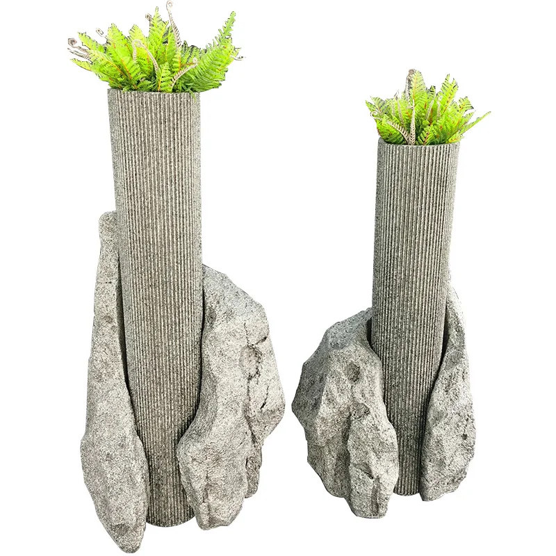 modern planter indoor tall planter outdoor tropical garden decorative flowerpot fiberglass planter