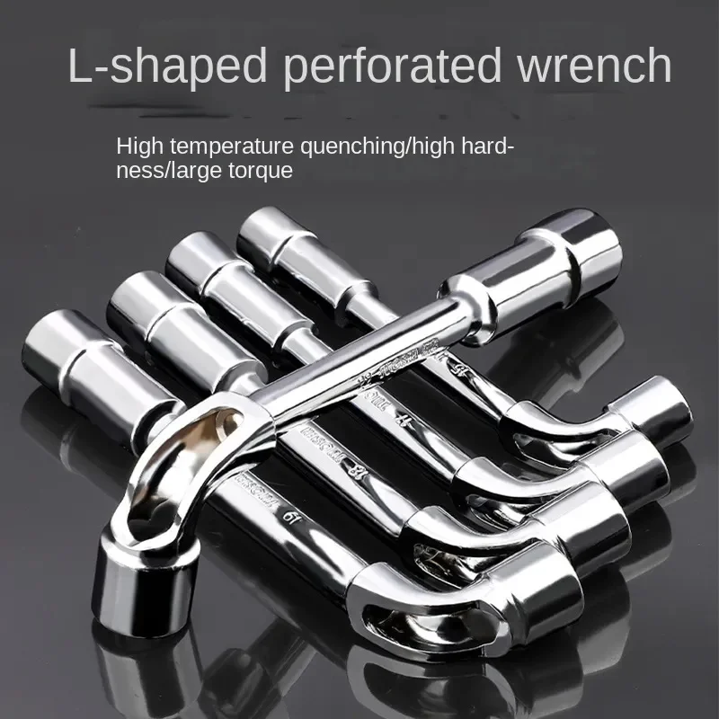 7 Pieces L-Type Angled Socket Wrench Spanner With Thru Hole Pipe Socket Key Tool Set For Automotive Repair