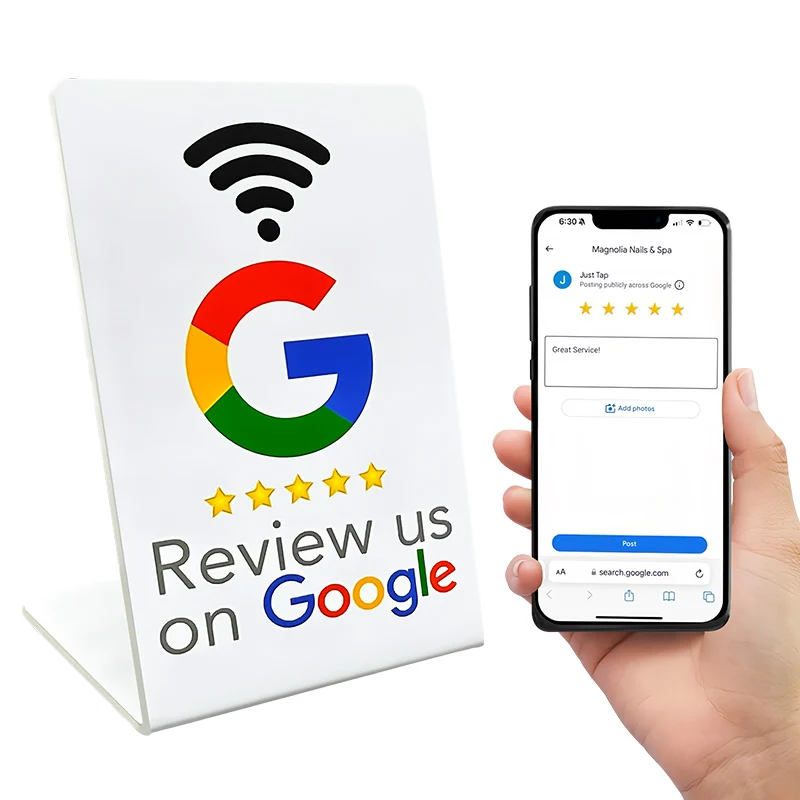 Suporte NFC programável, NFC Stand Table, Cartão NFC personalizado, Google Review, Display personalizado, Google Review, 100 Mhz, NFC