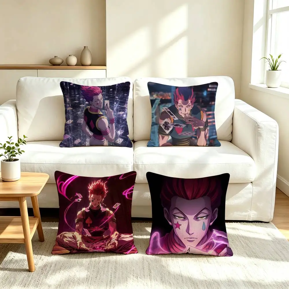 H-Hisoka H-Hunter X Hunter  Pillow Case Square Double-Sided Sofa Cushion Cover Bedroom Bedside Pillow
