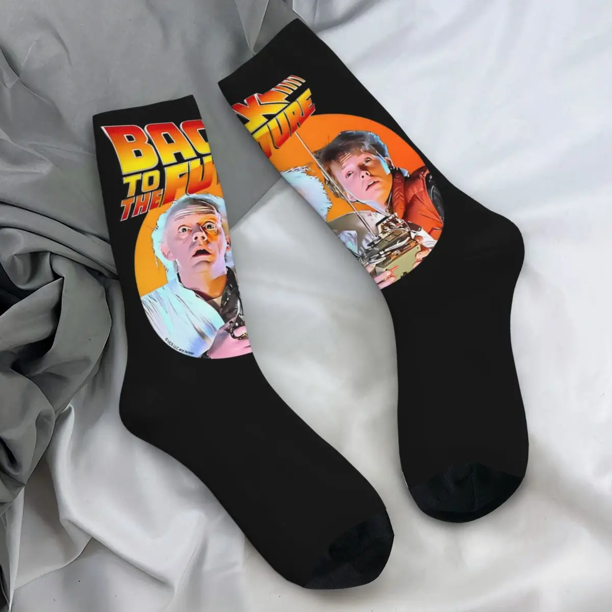 Back To The Future Stockings Pattern Leisure Socks Winter Anti Skid Socks Men Climbing Soft Socks