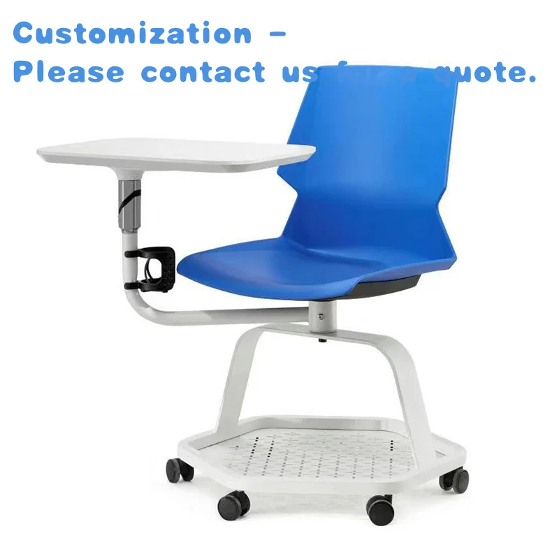 

на заказ. Офисная школьная мебель Стулья для обучения классе с пластиковым стулом на колесиках и блокнот для письма