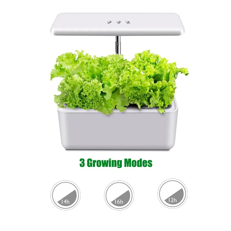 Water Pump Smart Hydroponics Growing System Indoor Garden Kit 7 Pods Automatic Timing with Height Adjustable LED Grow Lights