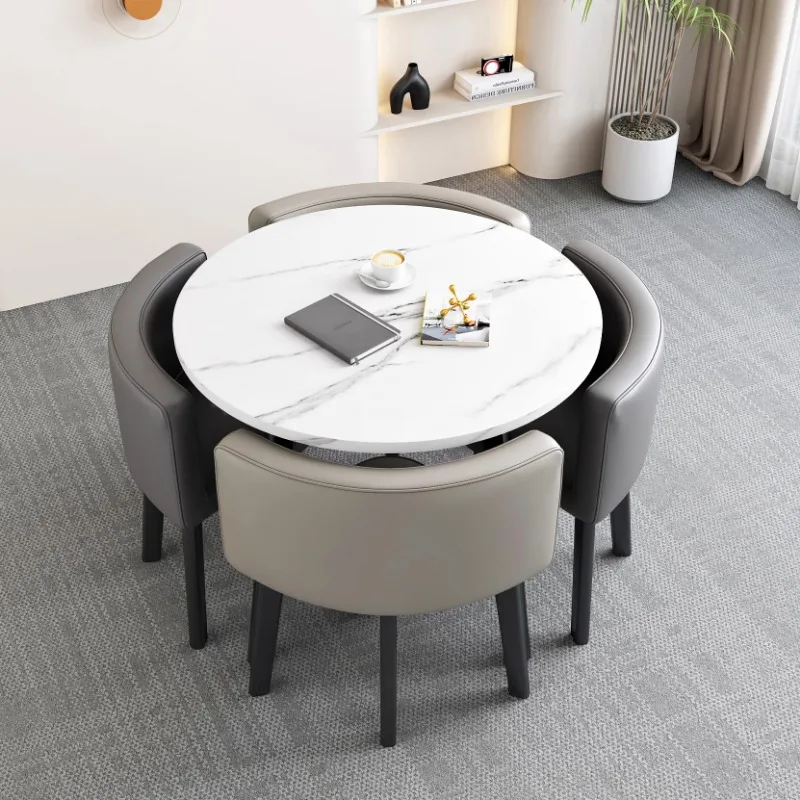 Casual negotiation table and chair combination meeting room reception round table apartment small dining table shop sitting area