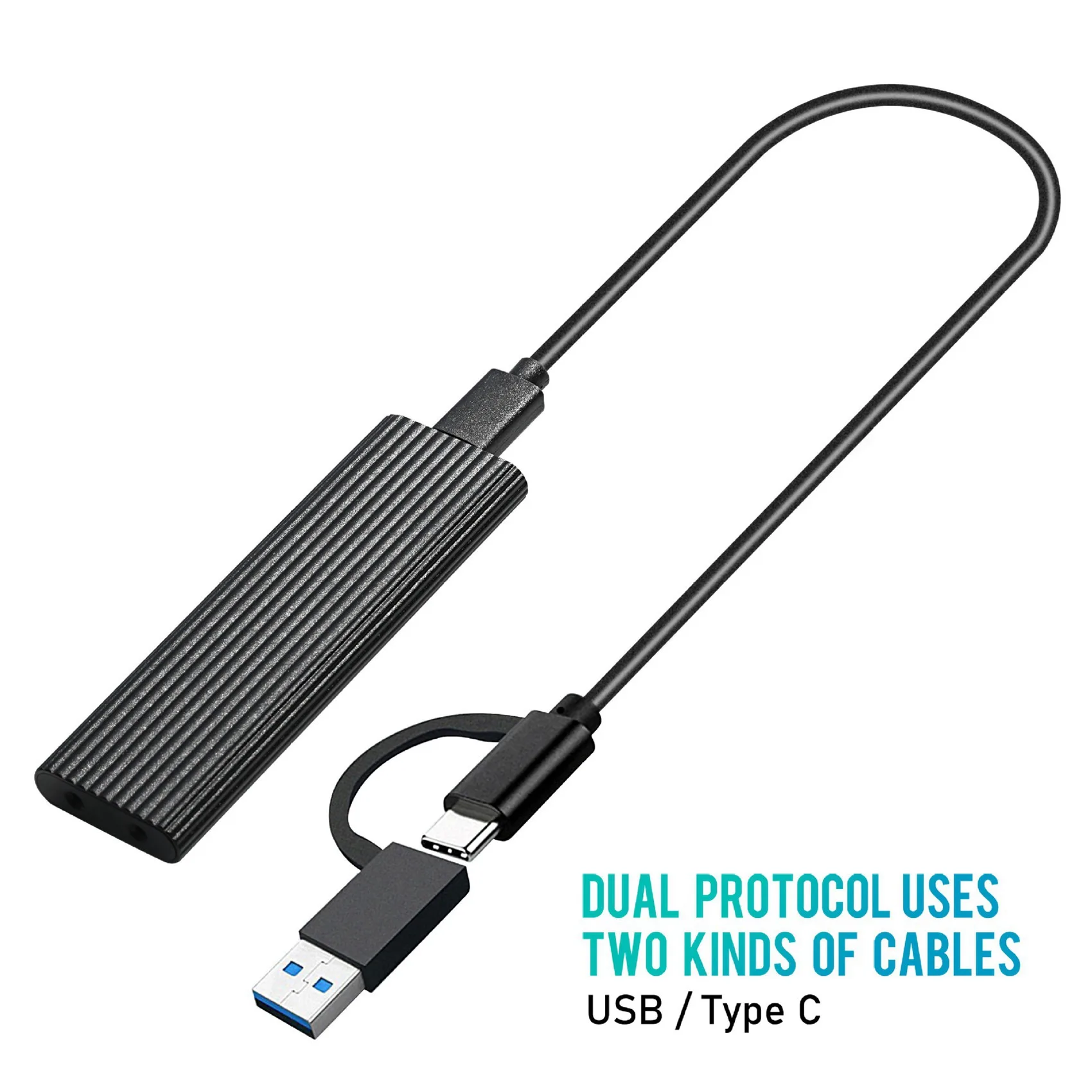 USB C to M.2 SSD Tool-Free Enclosure Reader 10Gbps SUPPORT SATA&NV ME PROTOCOL Fit for (B Key/B+M Key/M Key)