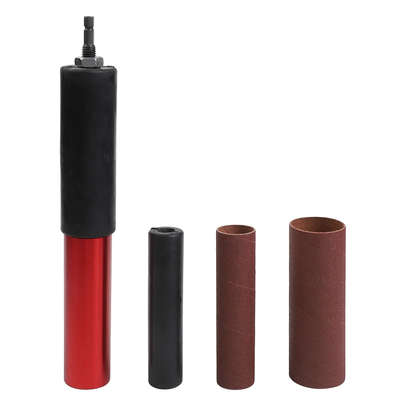 Tambor de lijado de goma manual Compatible con adaptador de lijadora de husillo 2 manguitos de lijado de tambor para metalurgia de carpintería de precisión
